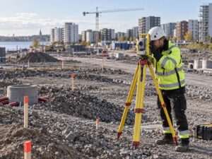 Inmätning av byggplats inför projektplanering