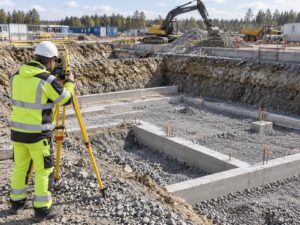 Mättekniker utför kontrollmätning av schakt