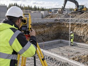 Mättekniker utför kontrollmätning av schakt