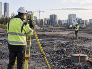 Inmätning av byggplats inför projektplanering